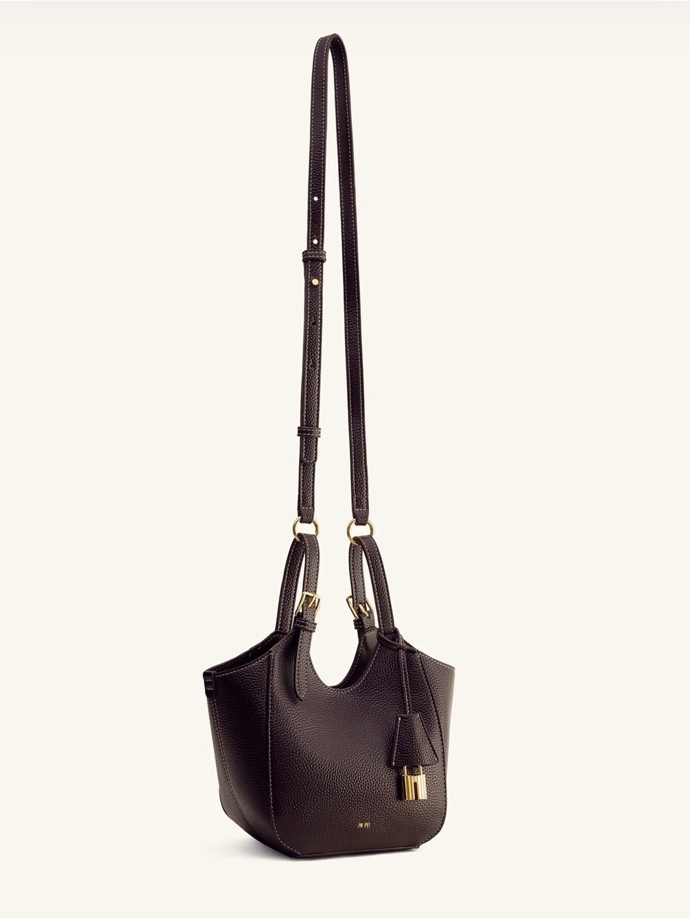 NWT JW PEI Ines Padlock Tote Bag - Dark Brown - Picture 2 of 7